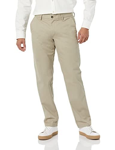 Amazon Essentials Men's Straight-Fit Wrinkle-Resistant Flat-Front Chino Pant, Khaki Beige, 40W x 32L