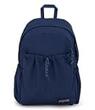 JanSport Lounge Pack – Large Main Compartment, Dual Water Bottle Pockets, Front Drawcord Pocket, Padded Laptop Sleeve, Navy