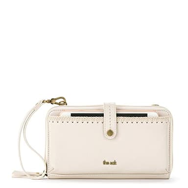 The Sak Iris Smartphone Crossbody Purse - Women's Cellphone Bag & Wallet For Everyday - Convertible Wristlet With Zipper in Stone/Leather