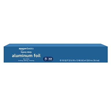 Amazon Basics Heavy Duty Non-Stick Aluminum Foil for Cooking, Grilling and Food Storage, Food Safe, 95 Sq Ft