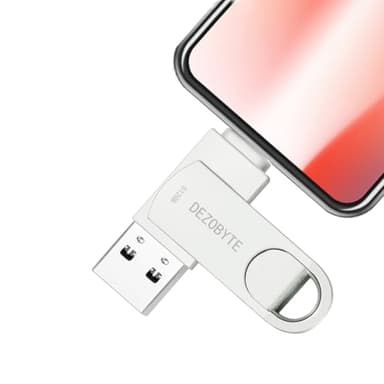 DEZOBYTE 512GB Flash Drive Phone Photo Stick Thumb Drive Compatible i Phone Android USB C and PC Silver