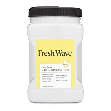 Fresh Wave Lemon Odor Removing Gel Refill, 63 oz. - Safer Odor Absorbers for Home, Natural Plant-Based Odor Eliminator, Every 15 oz. lasts 30-60 Days, For Cooking, Trash & Pets