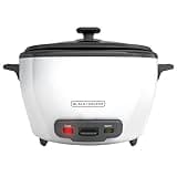 BLACK+DECKER 6-Cup Rice Cooker, RC506, 3-cup Uncooked Rice, Steaming Basket, Removable Non-Stick Bowl, One Touch