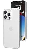 memumi for iPhone 15 Pro Ultra Thin Case, Camera Lens Cover Full Protection 0.3mm Lightweight Matte Finish Coating Hard Slim Case for iPhone 15 Pro 6.1" Minimalist Design Semi-Transparent Matte White