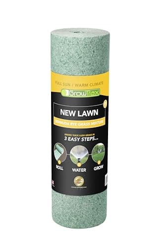 Growtrax 200 Sq Ft Biodegradable Bermuda and Rye Blend Grass Seed Mat - Mix & Fertilizer Mat for Ball Fields, Parks, & Residential Lawns