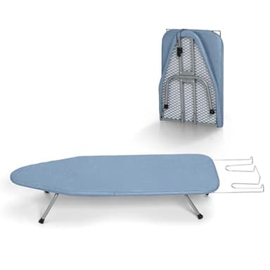 Small Ironing Board Tabletop with Cover and Pad, BlissBoard Mini Folding Iron Board Portable with Non-Slip Feet, Compact Ironing Table for Travel, 31"x12", Blue