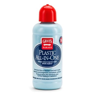 Griot's Garage Plastic All-in-One, Polish, Restore, and Protect Vehicle Lights, Gauges, B-Pillars, Windscreens and More, Ceramic Infused Protection, 16oz, 10872