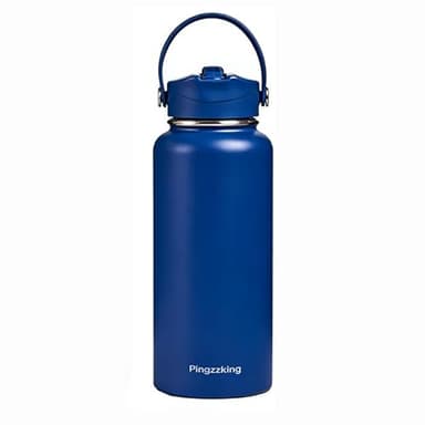 32 oz Ceramic Lined Insulated Stainless Steel Water Bottle – Double Wall acuuVm Insulation, Leak-Proof Lid & BPA-Free Design, Perfect for Hiking, Running, Sports & Outdoor Adventures (1, Blue)