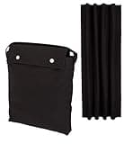 Amazon Basics Portable Blackout Curtain Shade with Suction Cups, 50" x 78", 1-Pack, Black