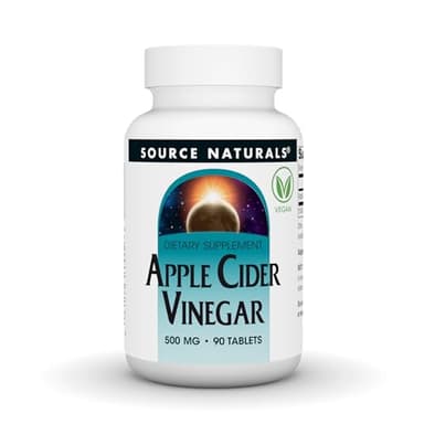 Source Naturals Apple Cider Vinegar, Dietary Supplement - 500mg - 90 Vegan Tablets