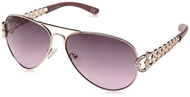 GUESS Women's Metal Aviator GU7255 Aviator Sunglasses, RGLD-45, 63 mm