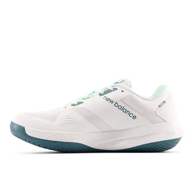 New Balance Women's 796 V4 Hard Court Tennis Shoe, Sea Salt/New Spruce/Lab Green, 7 M