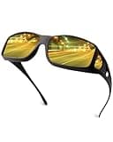 FIMOSON Night Driving Glasses for Men Women Fit Over Sunglasses Anti Glare Polarized HD Night Vision Glasses