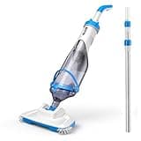 Consciot 2025 Cordless Rechargeable Handheld Pool Vacuum with Telescopic Pole, 18.5 GPM Suction, for Inground & Above Ground Pools, Spas & Hot Tubs, 13.4" Wide Head, 60-Min Runtime