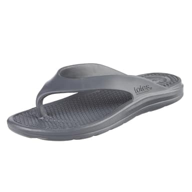 totes Men's Everywear Lightweight Waterproof Contoured Ara Flip Flop Sandal, Mineral, 10 US