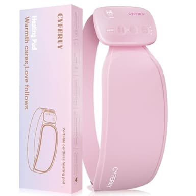 Portable Heating Pad for Period Cramps, Menstrual Heating Pad with 5000mAh Magnetic Controller, 3 Heat Levels & 3 Massage Modes for Period Cramps Pain Relief, Christmas Gift for Women