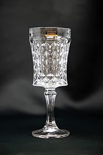 Czech Wine Champagne Water Glasses set of 6, Crystal Glass, Wedding glasses, 7oz / 200 ml, Bohemia Glass, Crystal Gift