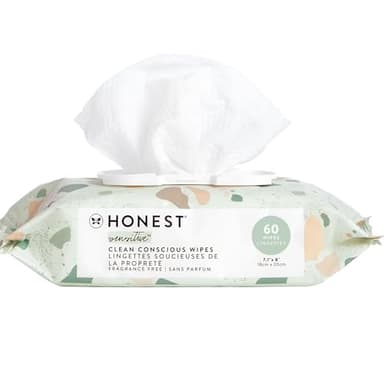 The Honest Company Hypoallergenic Multi-Use Baby Wipes for Sensitive Skin, Geo Mood, 60 Count
