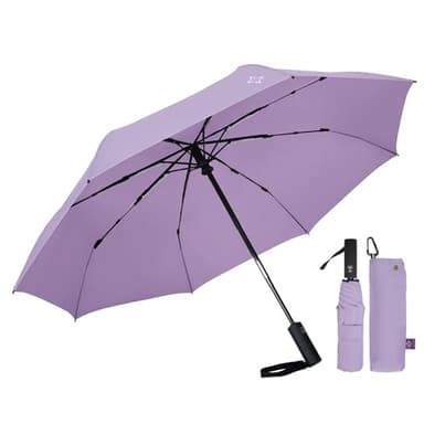 LILAC Travel Umbrella for Rain - Windproof Compact Folding Umbrella with 43" Canopy - Auto Open Close Portable Parasol - UPF 100+ Sun Protection