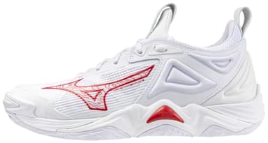 Mizuno Wave Momentum 3 Women's Volleyball Shoe | Womens Volleyball Footwear | White-Red | US Womens 9