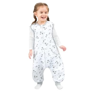 HOMEAL Toddler Sleep Sack with Feet, 1.0 TOG Sleeveless Sleep Sack for Early Walkers