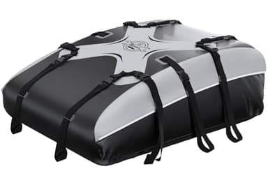 Sailnovo Rooftop Cargo Carrier Car Roof Bag 21 Cubic,Waterproof Cargo Roof Bag for Most Vehicles with/Without Roof Rack with Strap, Anti-Slip Mat,6 Door Hooks(Classic Gray-Black)