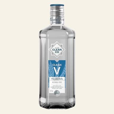 CleanCo Clean V - Alcohol-Free Vodka Alternative | New Recipe Award-Winning Zero Proof Spirits | Sugar Free Low Calorie No Sweeteners | Vegan & Gluten-Free | Alcohol Free Cocktails | 23.7fl oz (700ml)