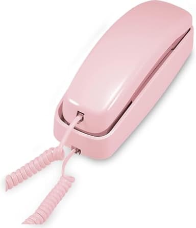 AT&T TRIMLINE 210 Corded Home Phone, No AC Power Required, Improved Easy-wall-mount, Lighted Big Button Keypad, 13 SpeedDial Keys, Last Number Redial, Mute, Flash, Volume Control, Princess Phone, PINK