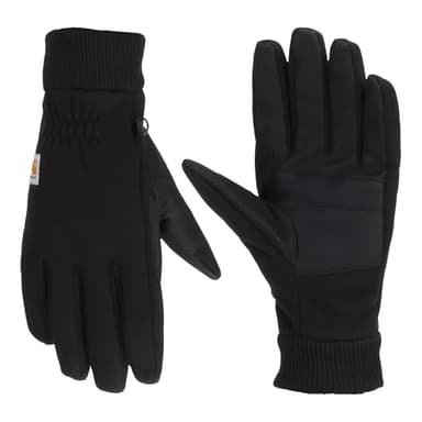 Carhartt Women's Wind Fighter Thermal-Lined Fleece Touch-Sensitive Knit Cuff Glove, Black, Medium