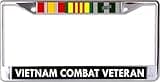 Vietnam Combat Veteran Chrome License Plate Frame