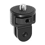 FEICHAO Upgraded Universal Camera Mount Adapter 360 Degree Swivel 1/4" Screw Converter CNC Aluminum Metal Compatible with Gopro Hero 10 9 8 7, Eken, Insta360 One X X2 R Action Camera (Black)