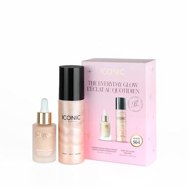 ICONIC LONDON The Everyday Glow Gift Set | Including Underglow Blurring Primer and Prep Set Glow, Makeup Gift Set