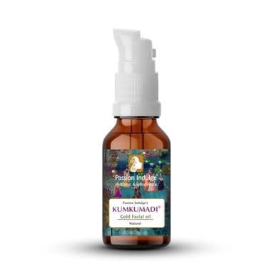Passion Indulge Kumkumadi Gold Tailam for Face | Radiant & Revitalizes Skin – Ayurvedic Face Oil with Saffron, Vetiver, Essential Oils & 16 Herbs | Reduces Dark Spots & Signs of Aging – 0.33 fl oz