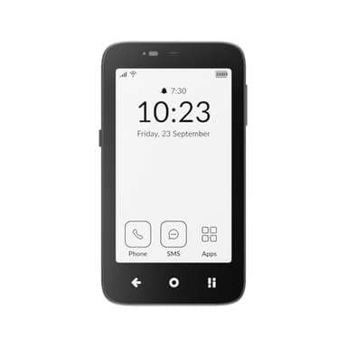 mudita Kompakt Minimalist Dumb Phone with E Ink® Display – Unlocked Cell Phone for Focus, Privacy & Distraction-Free Living, Long Battery Life, Bluetooth, Easy to Use - Charcoal Black
