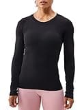 ANNVA U.S.A. Long Sleeve Workout Shirts for Women Swiftly Tech,Athletic Yoga Tops Gym Workout Tops Soft & Stretchy Slim Fit(Black,S)