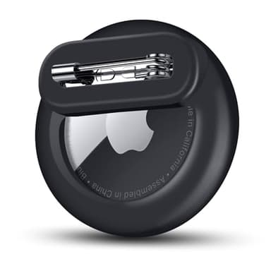 SZJCLTD Tracker Holder for AirTag Gen 2/Gen 1 with Pin, Safe Hidden Lightweight GPS Tracker for Kids Compatible with Apple AirTag 2/1 for Child, Elderly, Pets Collar, Shoes (Black, 1 Pack)