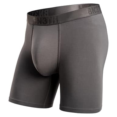 BN3TH Mens Classic Icon Boxer Briefs, 3D Pouch, Breathable TENCEL Modal, Anti-Chafing, No-Roll Waistband, Moisture-Wicking, 6.5" Inseam - Gargoyle - L