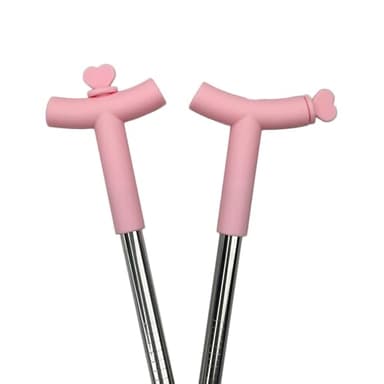 The Best MOON Anti Wrinkle Straw Pink Silicone Cover tips and heart Toppers for Stanley 40 oz & 30 oz Tumblers - Metal Straws Reusable Wrinkle Free Extra Long 2-Pack with Cleaning Brush