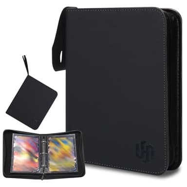 Jumbo Card Binder, HYMENEX 80 Pockets Trading Card Binder with 40 Removable Double Sided Jumbo Cards Sleeves and Zipper for Oversized Cards - Portable & Lightweight 5.4" x 7.5" (Size L)