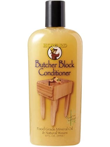 Howard Products Butcher Block Conditioner and Food Grade Mineral Oil for Wood Cutting Boards, 12 Fl Oz - Enhanced Wood Care