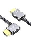 XAOSUN Right Angle HDMI 2.0 Cable 6.6 Feet, Strong Anti-Interference, 18Gbps High Speed Support 4K@60Hz,3D 1080P,HDR,ARC,90 Degree HDMI Cable for MacBook pro 2023,Monitor,ps4/5,Xbox,Fire TV and More