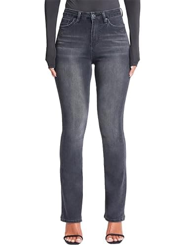 YMI Jeans Women's Curvy Fit Ultra High Rise Bootcut Jeans, W Black, 9