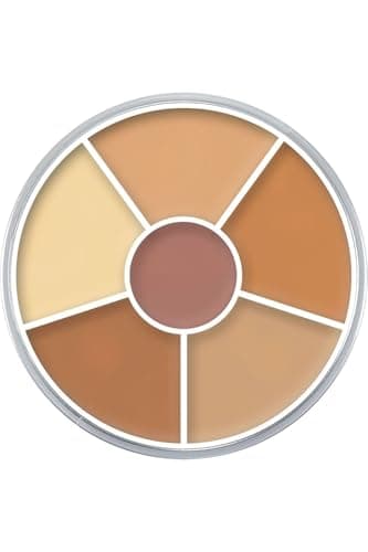 Kryolan Concealer Circle (No.3) - Full Coverage 6-Color Cream Concealer Palette - Color Corrector For Dark Circles - Hides Redness, Blemishes & Spots - Professional Cream Makeup for All Skin Types