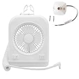 Dream lighting 12volt RV Camper Fan and LED Reading Light Combo for RV Pop UP Camping Interior Soft White Lighting with On/Off Switch 2-Speed Fan