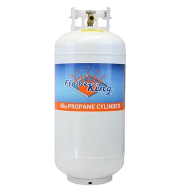 Flame King YSN401a 40 Pound Steel Propane Tank Cylinder with Overflow Protection Device Valve,White