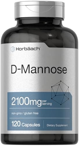 Horbäach D-Mannose Supplement 2100mg | 120 Capsules | Pills for Women and Men | Non-GMO & Gluten Free