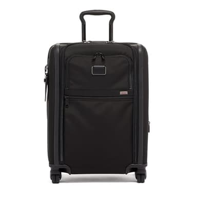 TUMI - Alpha Large Dual Access Expandable 4-Wheeled Carry-On Luggage - Zipper Expansion - Durable and Lightweight Travel Suitcase - TSA Lock Tracer - Dark Black