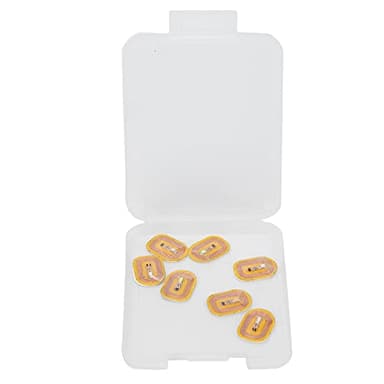 Dioche 7pcs NFC Lighting Nail Art Stickers – Yellow Glowing LED Nail Stickers with Smart NFC Chip, Modern Rectangular Design for Adults, Indoor Use Only