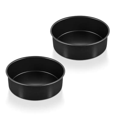 P&P CHEF Non-stick Cake Pan Set of 2,6 Inch Round Baking Cake Pans Tins for Tier Smash Cakes, Non-Toxic & Solid, Stainless Steel Core & Leak-Proof, 2Pcs
