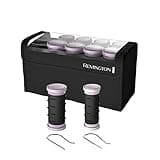 Remington Compact Ceramic Dual Voltage Hot Rollers for Long and Short Hair, Hair Setters, Hair Curlers, 1-1 ¼" Purple/Black, 10 Piece Set